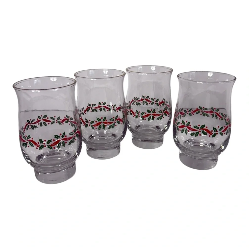 Christmas Holly‎ Vintage Glasses